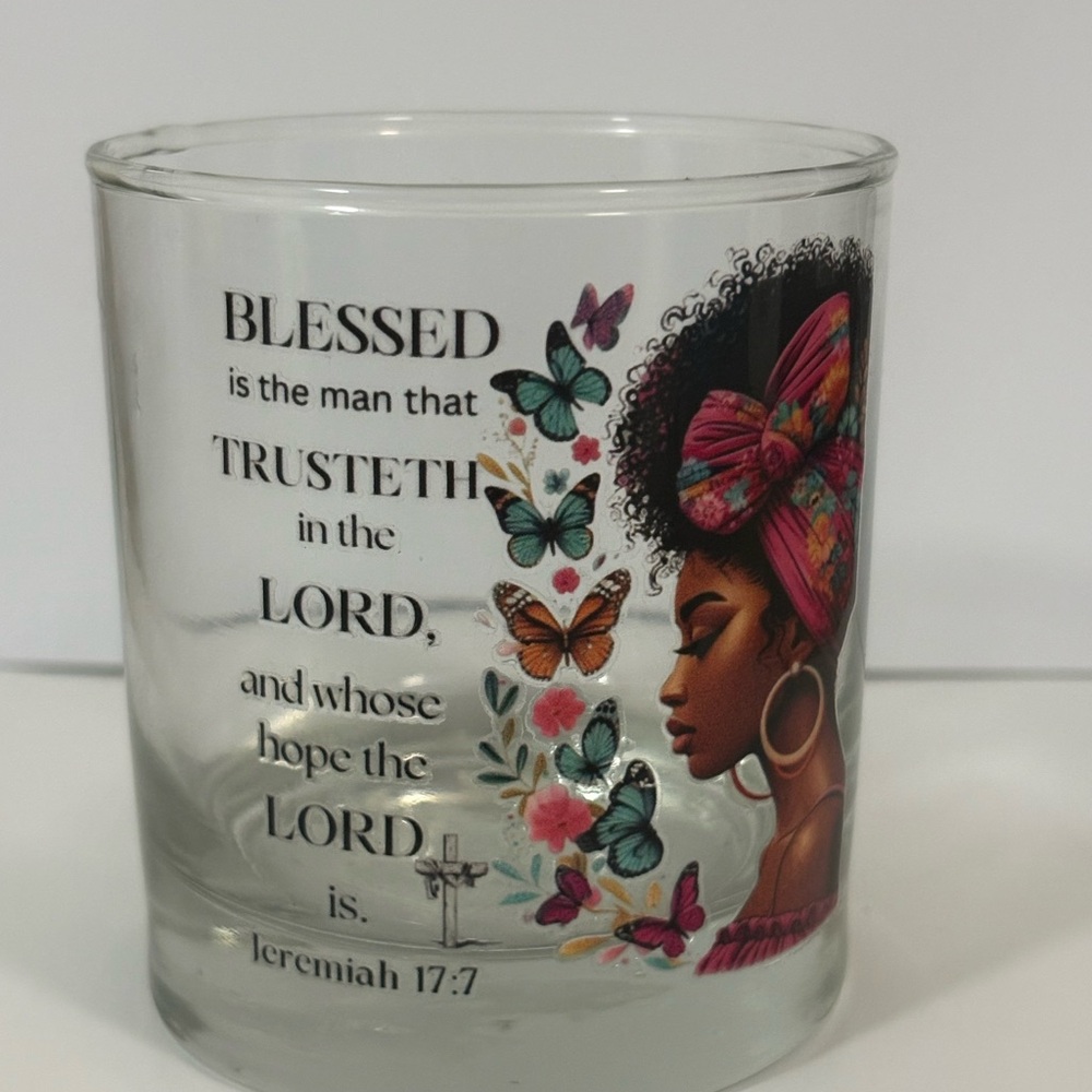 Decorative Glass Drinking Glass Inspirational Quote